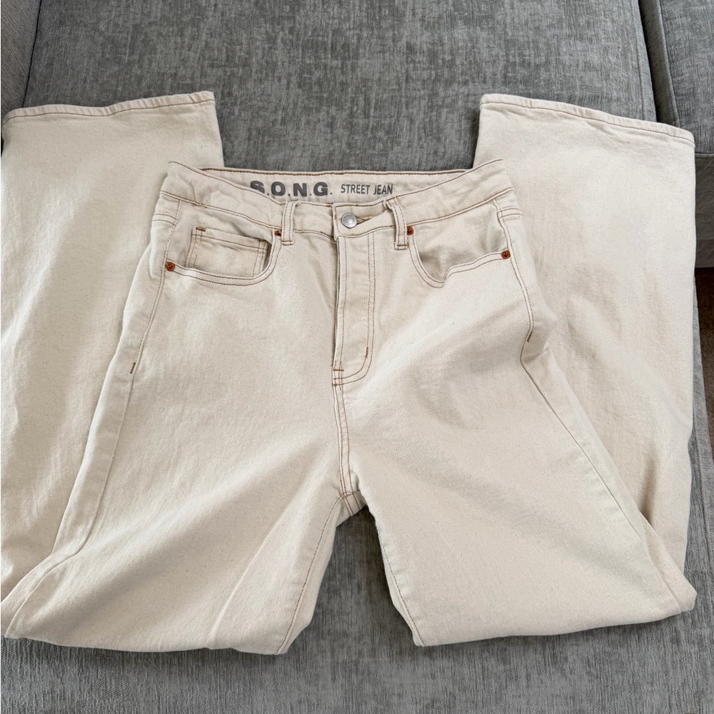 SONG Cream Street Jeans straight/wide leg high rise